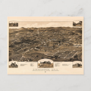 Vintage Map of Anniston, Alabama (1887) Postcard