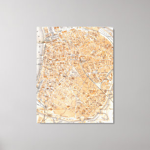 Vintage Map of Antwerp Belgium (1905) Canvas Print