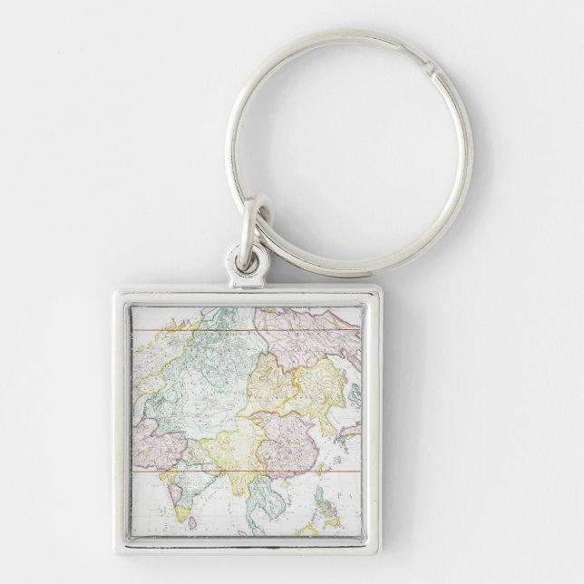 Vintage Map of Asia | 1786 Keychain (Front)