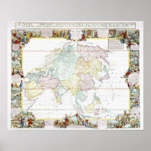 Vintage Map of Asia   1786 Poster