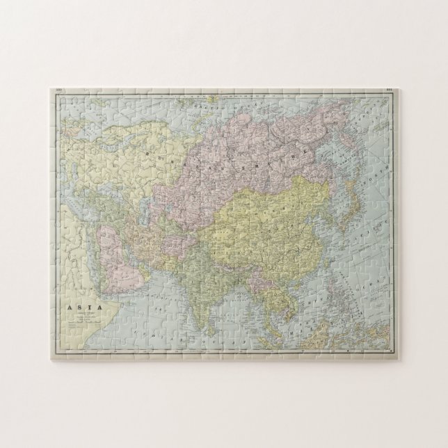 Vintage Map of Asia (1889) Jigsaw Puzzle (Horizontal)