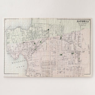 Vintage Map of Astoria NY (1873) Jigsaw Puzzle