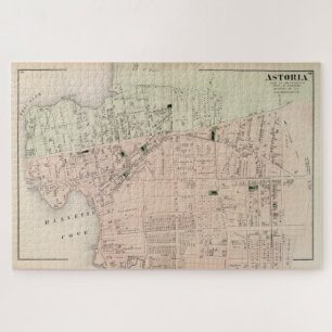 Vintage Map of Astoria NY (1873) Jigsaw Puzzle