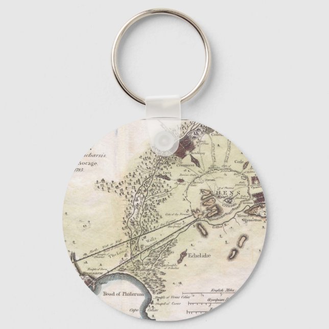 Vintage Map of Athens (1784) Keychain (Front)