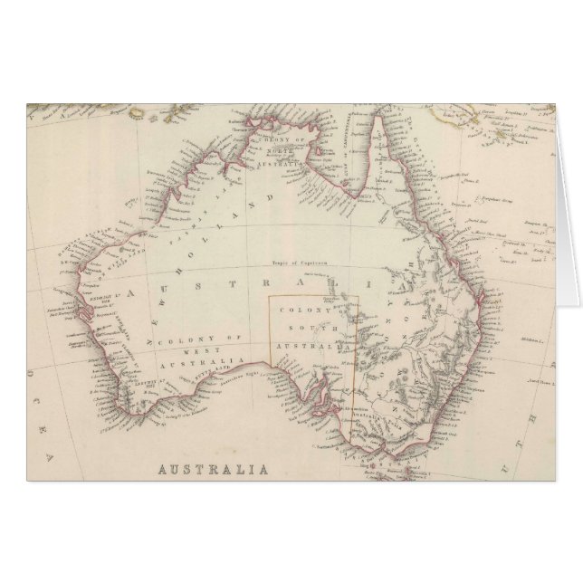 Vintage Map of Australia (1848) (Front Horizontal)