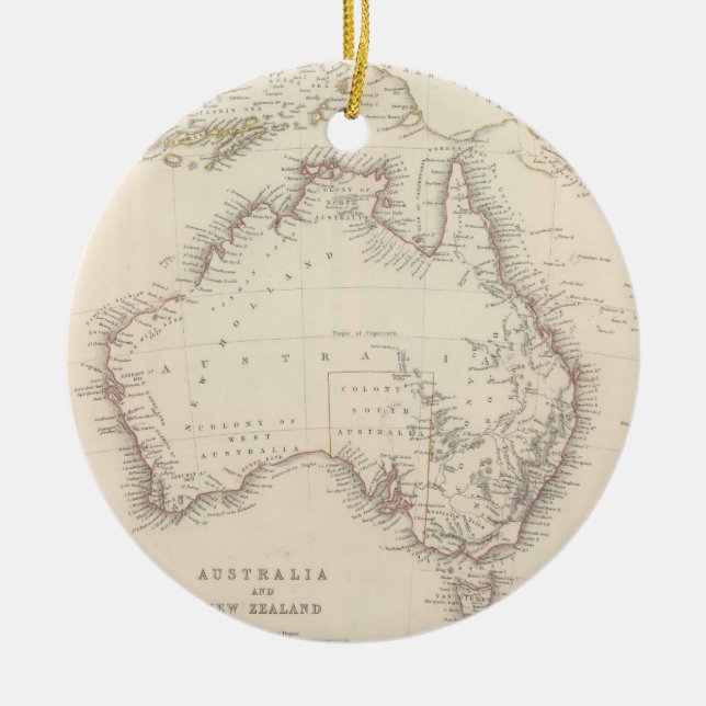 Vintage Map of Australia (1848) Ceramic Ornament (Front)