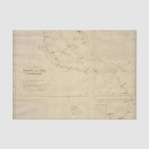 Vintage Map of Australia and China Tissue Paper