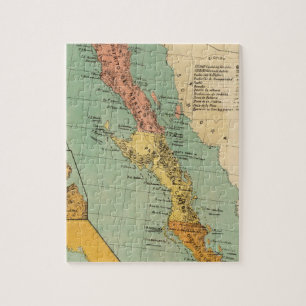 Vintage Map of Baja California (1899) Jigsaw Puzzle
