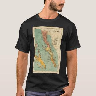 Vintage Map of Baja California 1899 T-Shirt