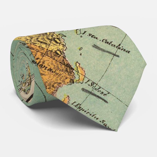 Vintage Map of Baja California (1899) Tie (Rolled)