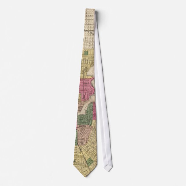 Vintage Map of Baltimore (1873) Tie (Front)
