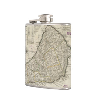 Vintage Map of Barbados (1736) Hip Flask