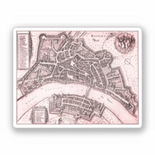 Vintage map of Basel (1642)