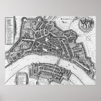 Vintage map of Basel (1642)