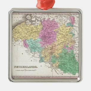 Vintage Map of Belgium (1827) Metal Ornament