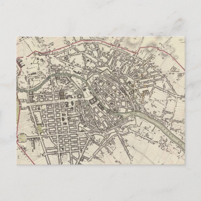 Vintage Map of Berlin (1833) Postcard (Front)