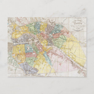 Vintage Map of Berlin (1846) Postcard