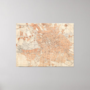 Vintage Map of Berlin Germany (1877) Canvas Print