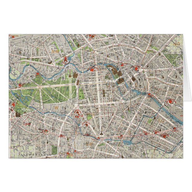 Vintage Map of Berlin Germany (1905) (Front Horizontal)