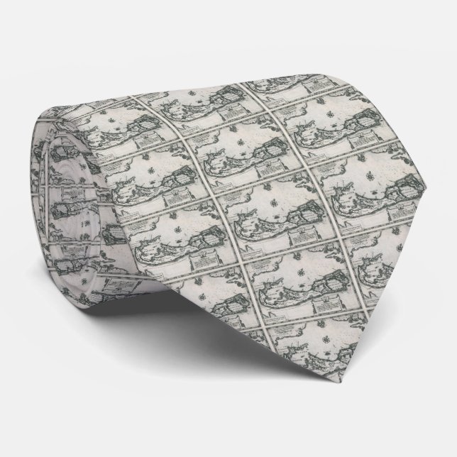 Vintage Map of Bermuda (1636) Tie (Rolled)