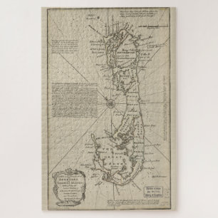 Vintage Map of Bermuda (1752) Jigsaw Puzzle