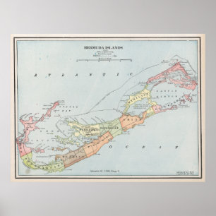 Vintage Map of Bermuda (1901) Poster