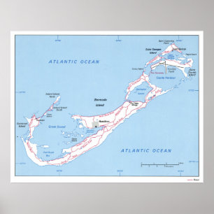 Vintage Map of Bermuda (1976) Poster