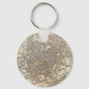 Vintage Map of Birmingham England (1839) Keychain