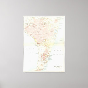Vintage Map of Bombay India (1893) Canvas Print