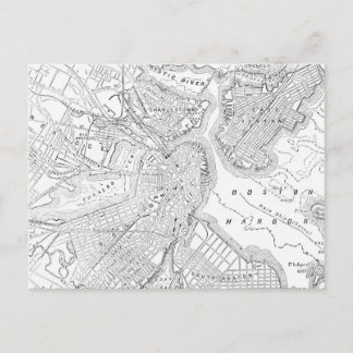 Vintage Map of Boston (1878) Postcard