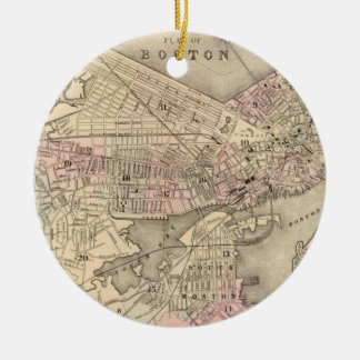 Vintage Map of Boston (1880) Ceramic Ornament
