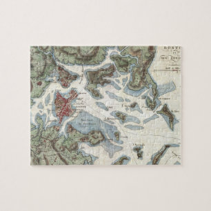 Vintage Map of Boston Harbour (1807) Jigsaw Puzzle