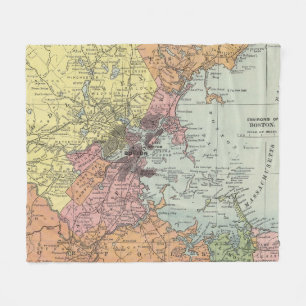 Vintage Map of Boston Massachusetts (1903) Fleece Blanket