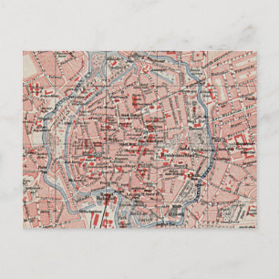 Vintage Map of Braunschweig Germany (1905) Postcard