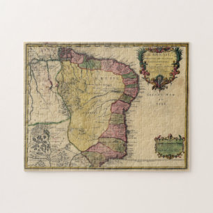 Vintage Map of Brazil (1719) Jigsaw Puzzle