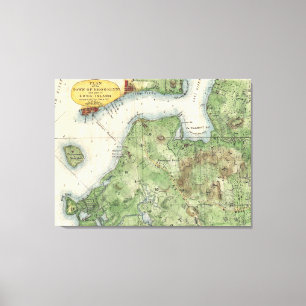 Vintage Map of Brooklyn New York (1867) Canvas Print