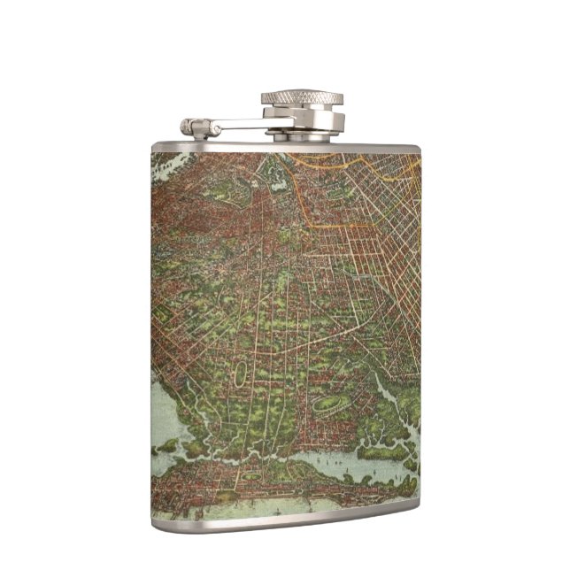 Vintage Map of Brooklyn NY (1908) Hip Flask (Right)