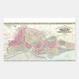 Vintage Map of Brookyln (1868) Sticker