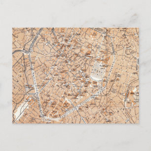 Vintage Map of Brussels (1905) Postcard