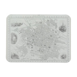 Vintage Map of Brussels Magnet