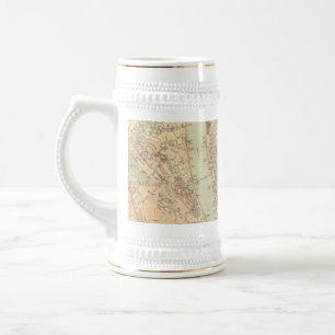 Vintage Map of Budapest Hungary (1884) Beer Stein