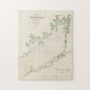 Vintage Map of Buzzards Bay MA (1876) Jigsaw Puzzle