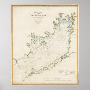 Vintage Map of Buzzards Bay MA (1876) Poster