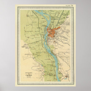 Vintage Map of Cairo Egypt (1822) Poster