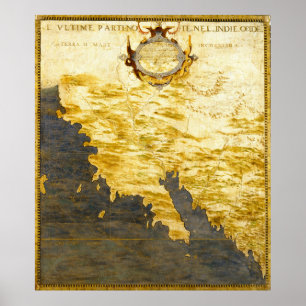 Vintage Map of California (1564) Poster