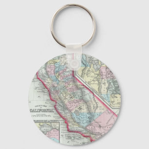 Vintage Map of California (1860) Keychain