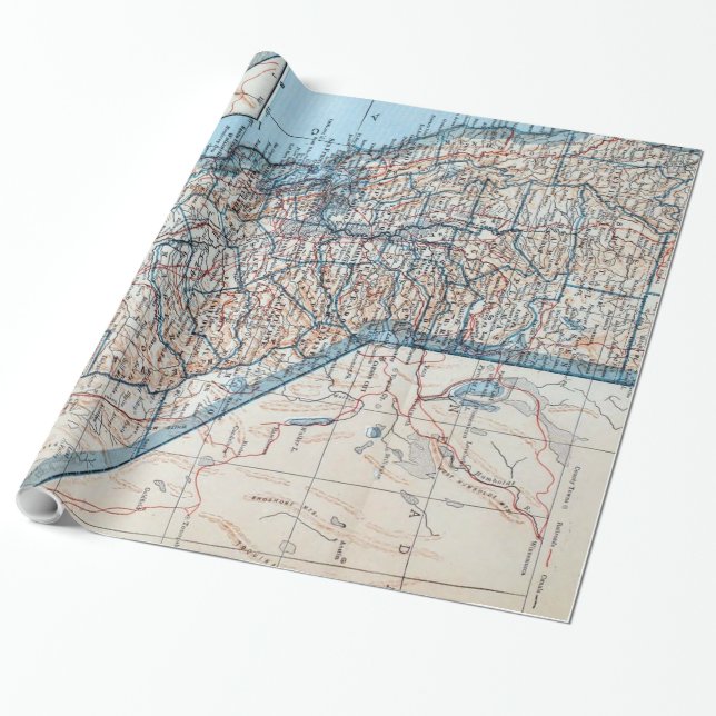 Vintage Map of California (1921) Wrapping Paper (Unrolled)