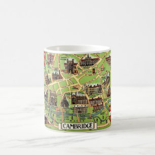 Vintage Map of Cambridge Postcard Coffee Mug