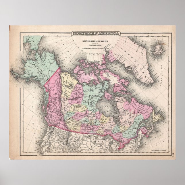 Vintage Map of Canada (1857) Poster (Front)