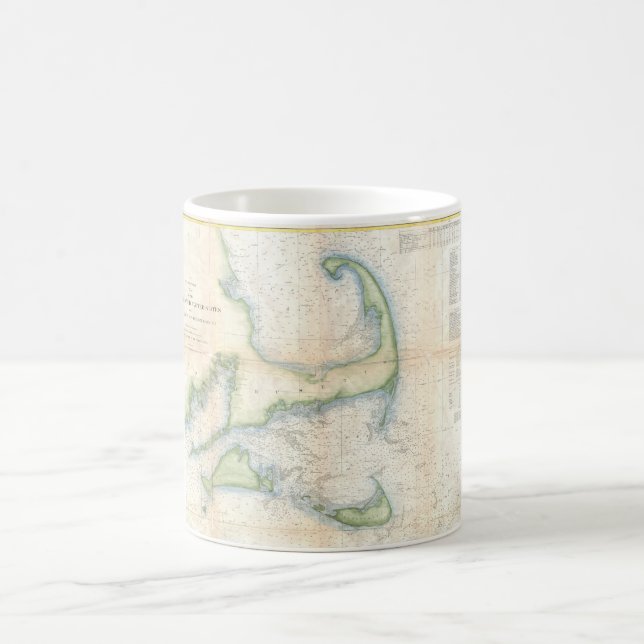 Vintage Map of Cape Cod (1857) Coffee Mug (Center)